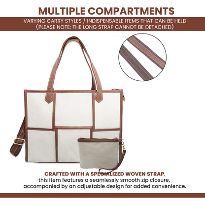 Women Canvas Laptop Tote Bag 14 inch Casual Briefcase Handbag