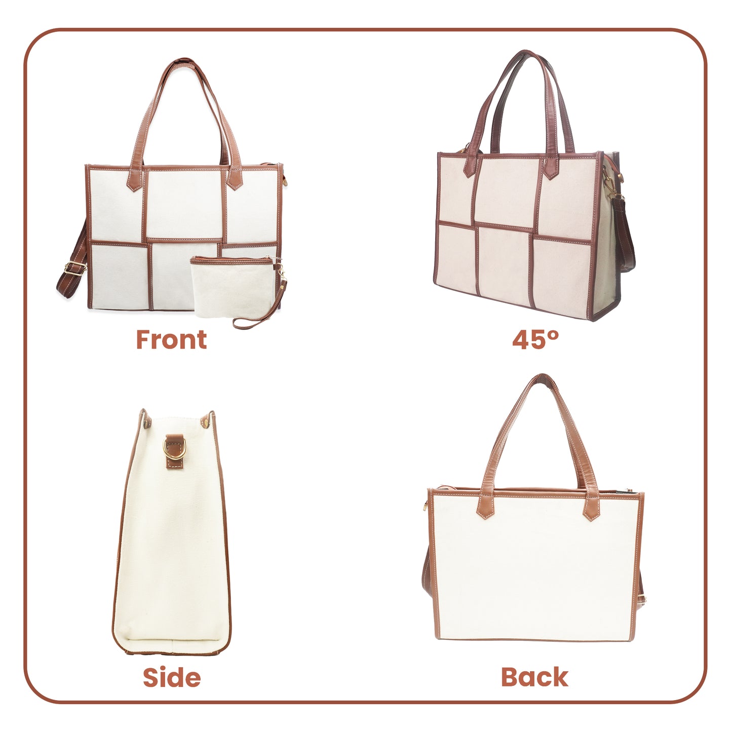 Women Canvas Laptop Tote Bag 14 inch Casual Briefcase Handbag