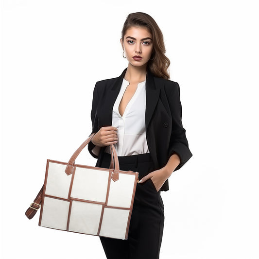 Women Canvas Laptop Tote Bag 14 inch Casual Briefcase Handbag