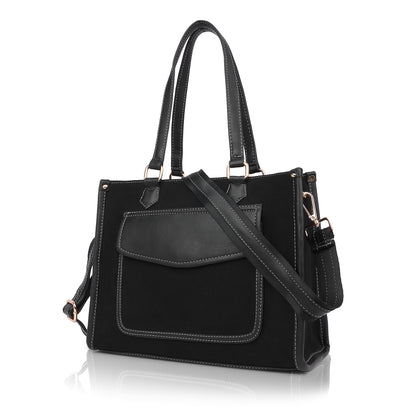 Canvas Laptop Tote Bag 12 inch, Casual Small Briefcase Handbag