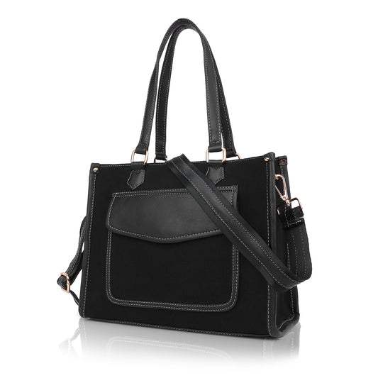 Canvas Laptop Tote Bag 12 inch, Casual Small Briefcase Handbag