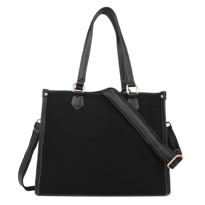 Canvas Laptop Tote Bag 12 inch, Casual Small Briefcase Handbag