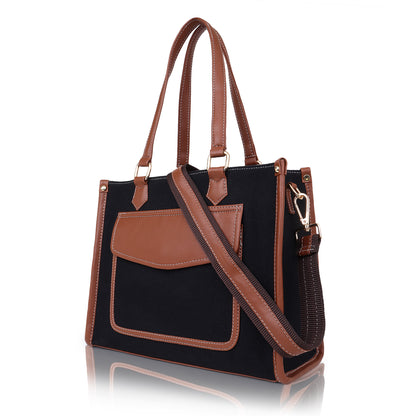 Canvas Laptop Tote Bag 12 inch, Casual Small Briefcase Handbag