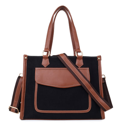 Canvas Laptop Tote Bag 12 inch, Casual Small Briefcase Handbag