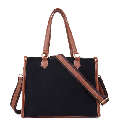 Canvas Laptop Tote Bag 12 inch, Casual Small Briefcase Handbag