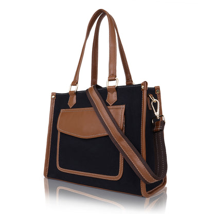 Canvas Laptop Tote Bag 12 inch, Casual Small Briefcase Handbag