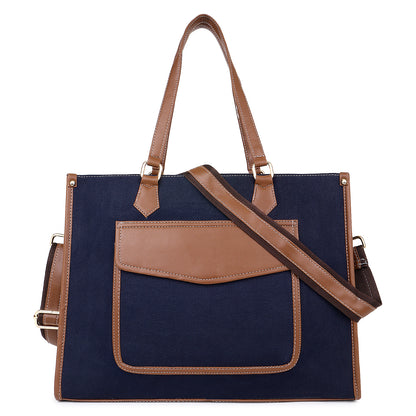Canvas Laptop Tote Bag 12 inch, Casual Small Briefcase Handbag