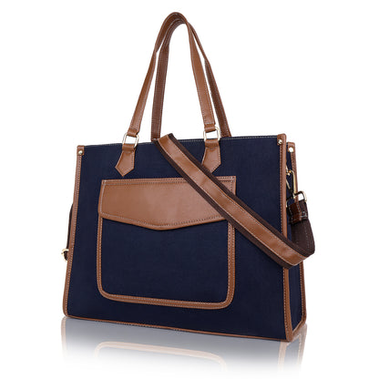 Canvas Laptop Tote Bag 12 inch, Casual Small Briefcase Handbag