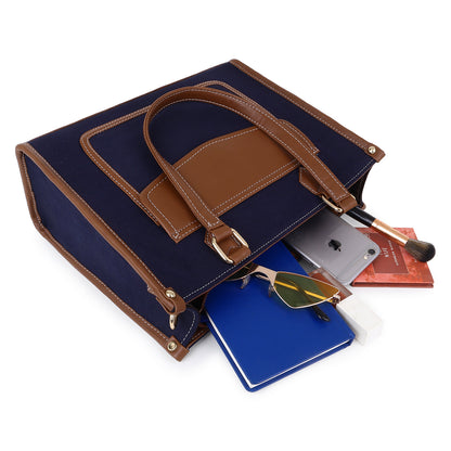 Canvas Laptop Tote Bag 12 inch, Casual Small Briefcase Handbag