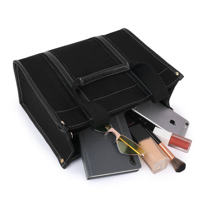 Canvas Laptop Tote Bag 12 inch Casual Small Briefcase Handbag