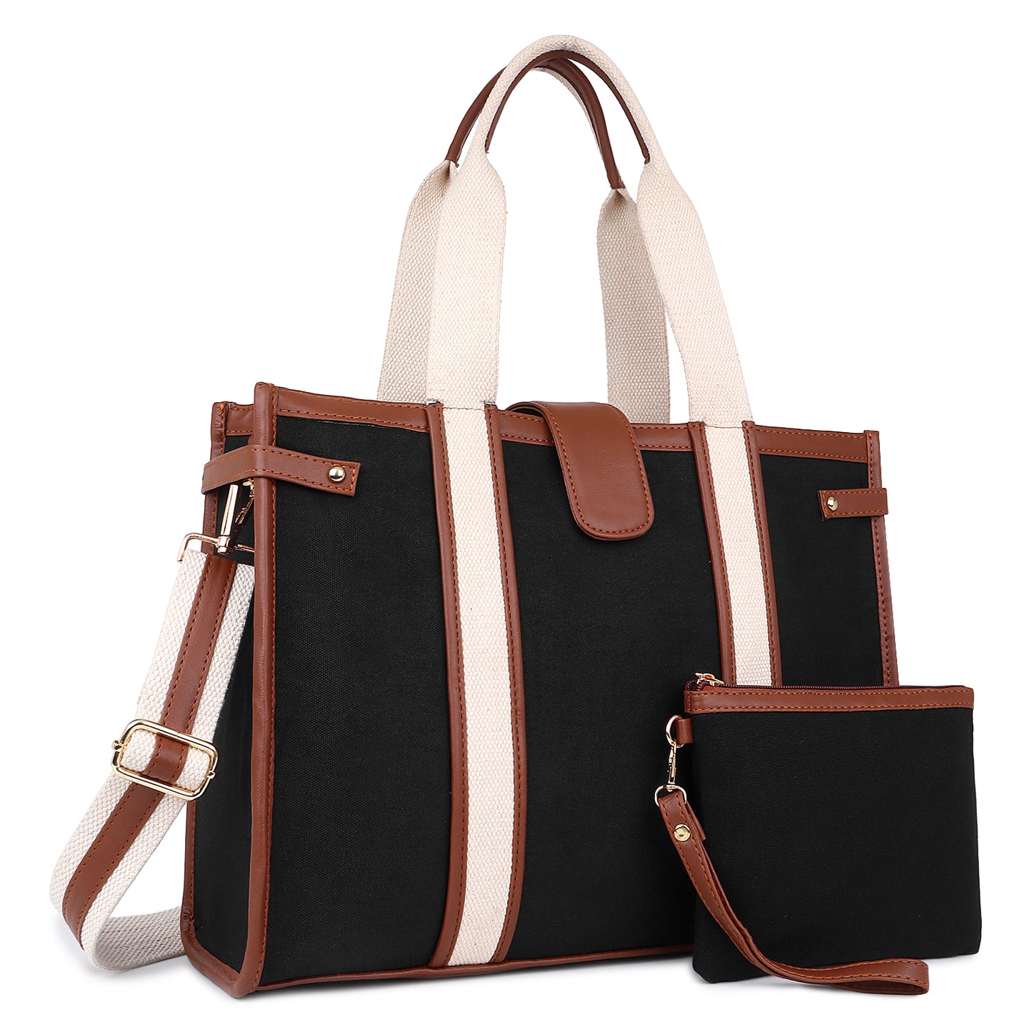 Canvas Laptop Tote Bag 14 inch Casual Briefcase Handbag
