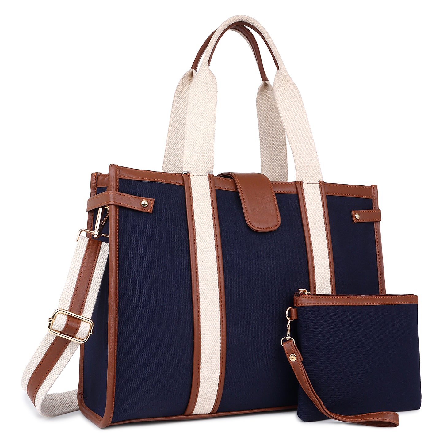 Canvas Laptop Tote Bag 14 inch Casual Briefcase Handbag