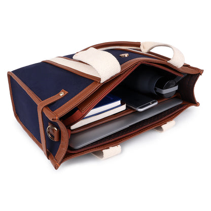 Canvas Laptop Tote Bag 14 inch Casual Briefcase Handbag