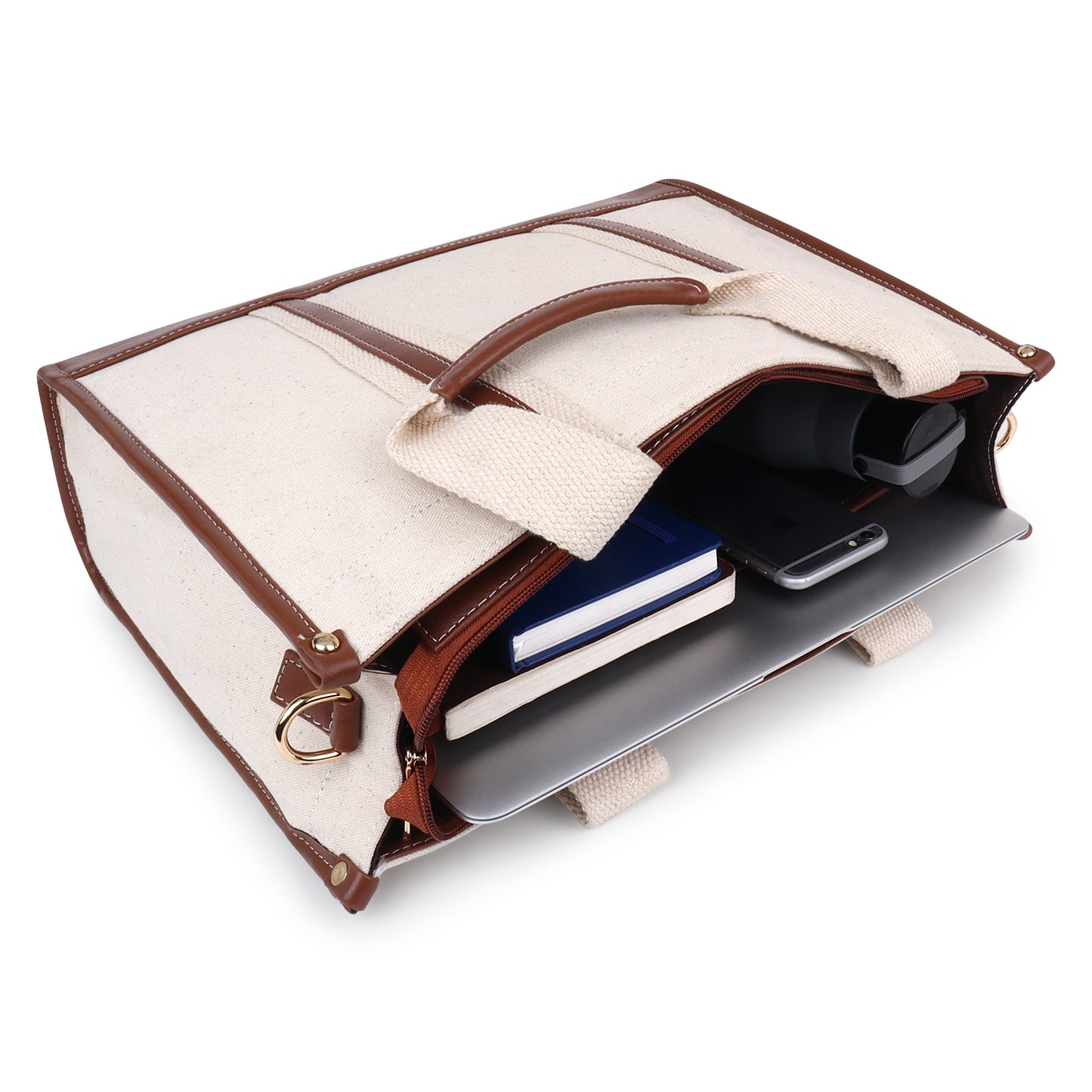 Canvas Laptop Tote Bag 14 inch Casual Briefcase Handbag