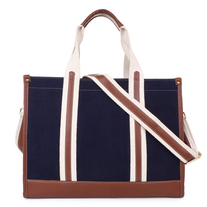 Canvas Laptop Tote Bag 14 inch Casual Briefcase Handbag