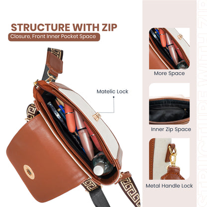 Canvas Shoulder Sling Bag with Adjustable Strap, Small Trendy Sling Crossbody Bag