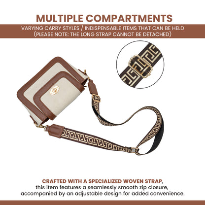 Canvas Shoulder Sling Bag with Adjustable Strap, Small Trendy Sling Crossbody Bag