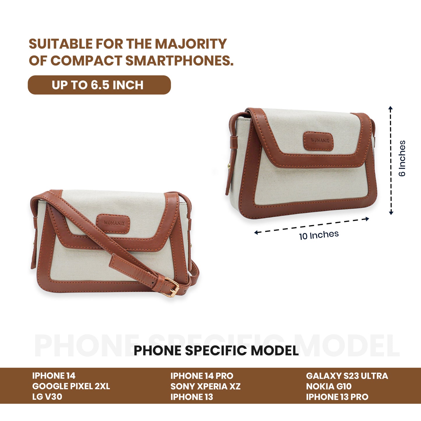 Canvas Sling Bag For Daily Use, Shoulder Sling Bag with Adjustable Strap