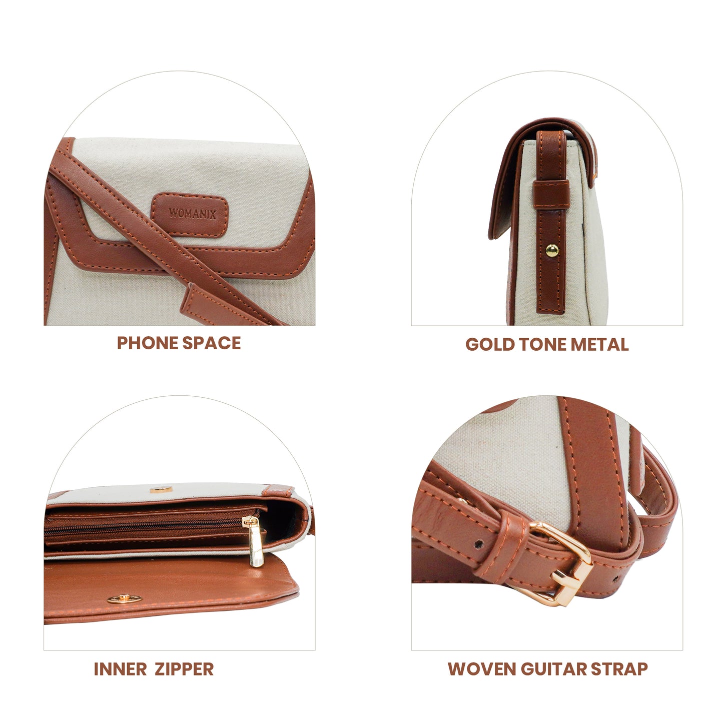 Canvas Sling Bag For Daily Use, Shoulder Sling Bag with Adjustable Strap