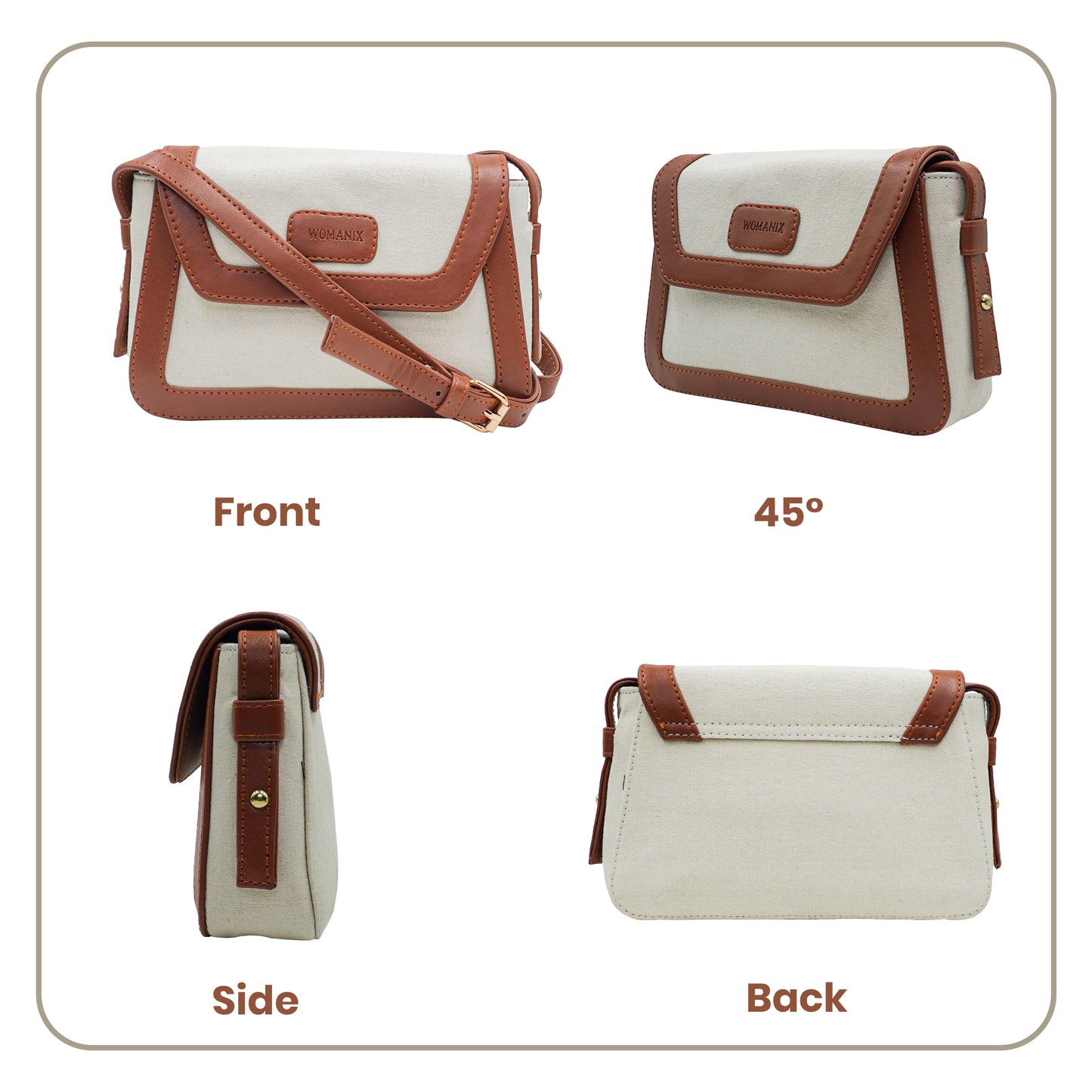 Canvas Sling Bag For Daily Use, Shoulder Sling Bag with Adjustable Strap