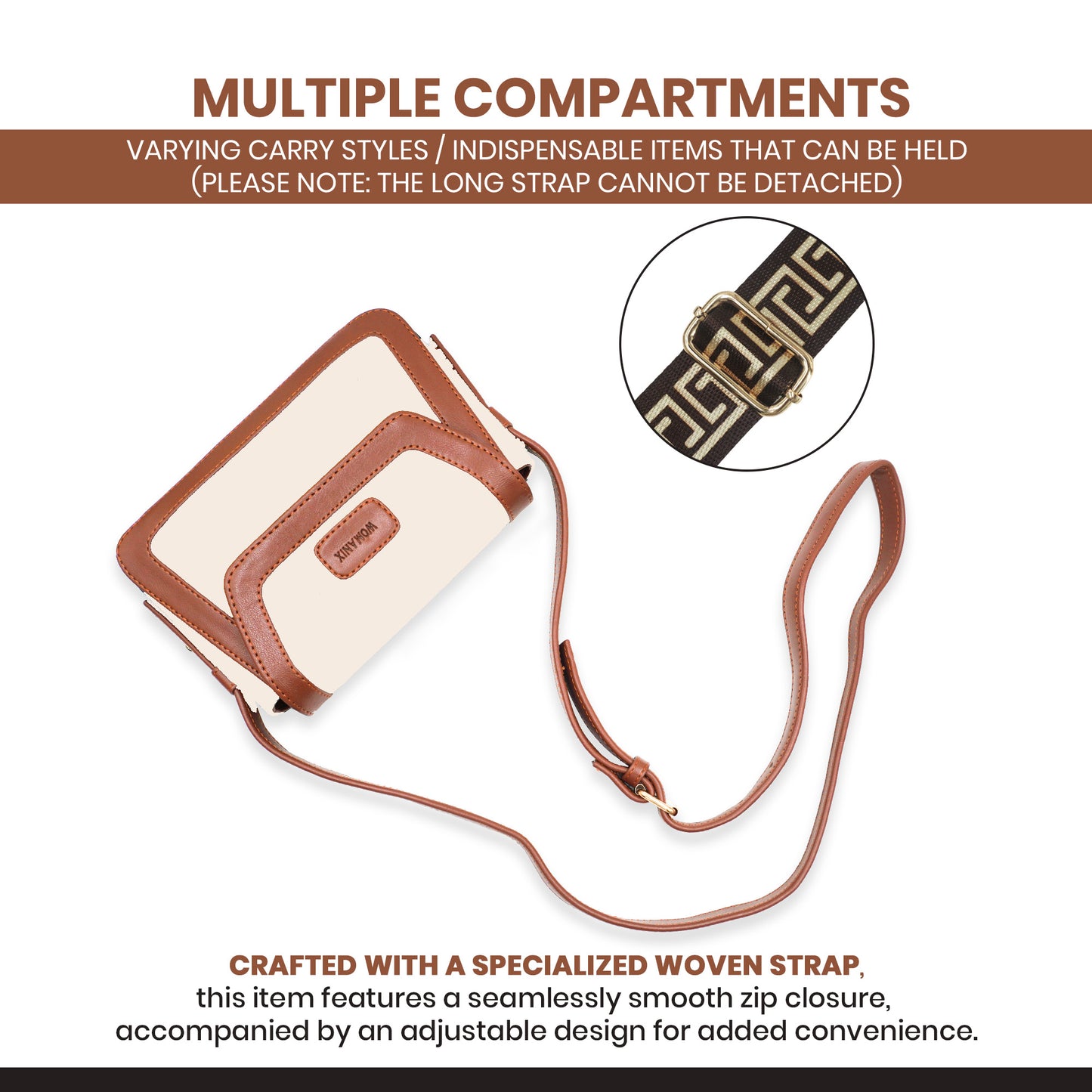 Canvas Sling Bag For Daily Use, Shoulder Sling Bag with Adjustable Strap