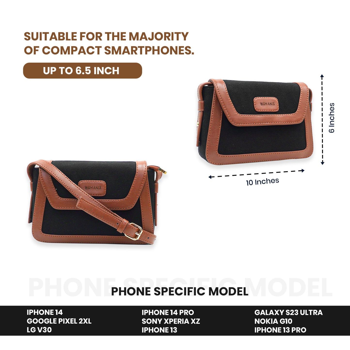 Canvas Sling Bag For Daily Use, Shoulder Sling Bag with Adjustable Strap