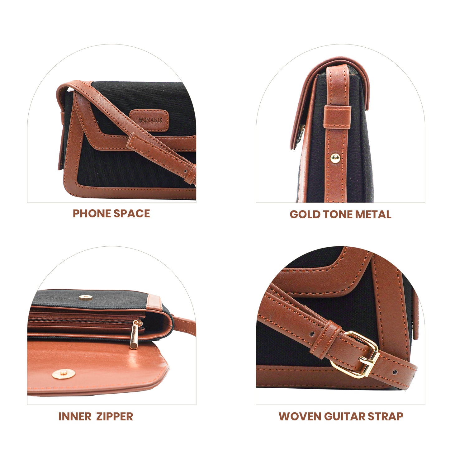 Canvas Sling Bag For Daily Use, Shoulder Sling Bag with Adjustable Strap