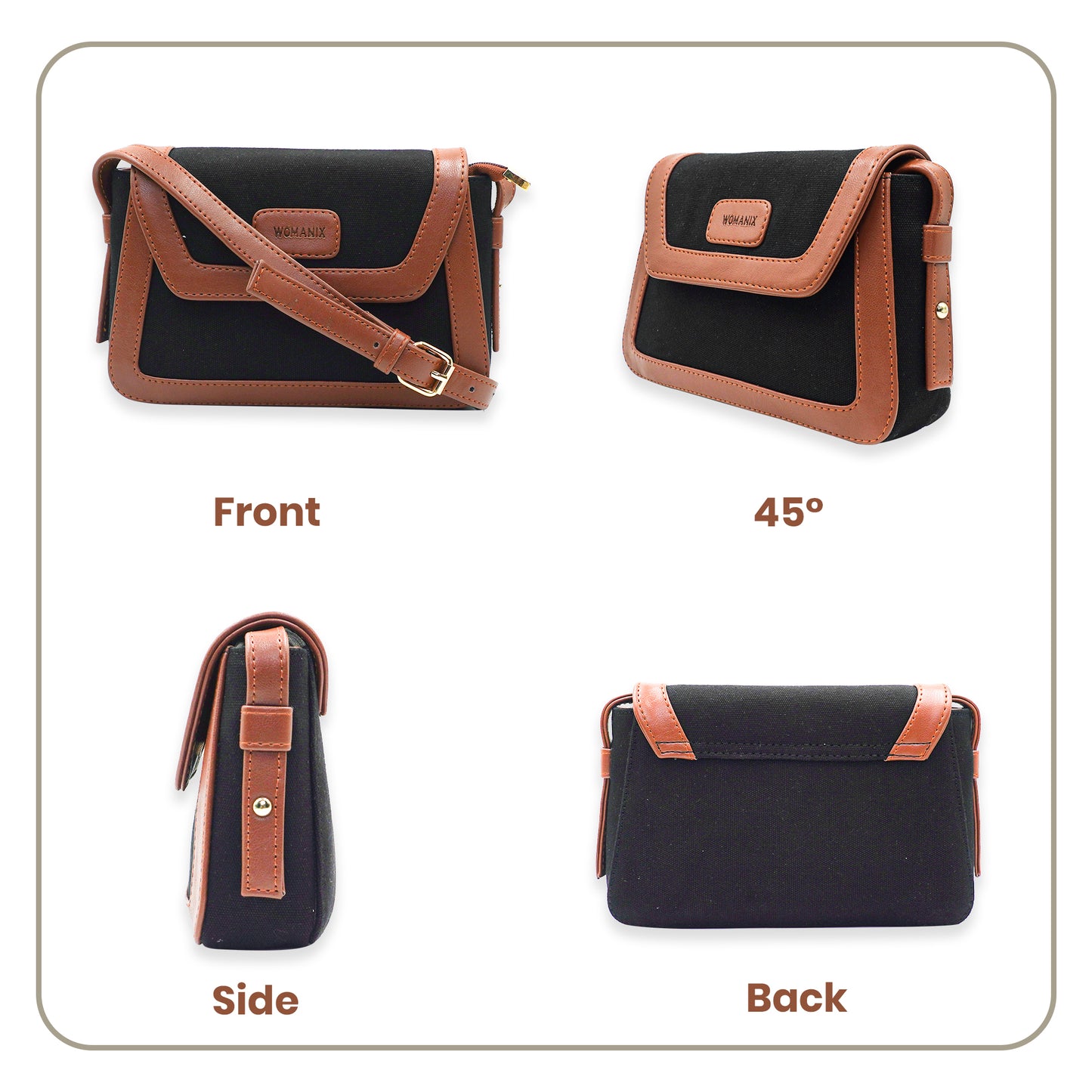 Canvas Sling Bag For Daily Use, Shoulder Sling Bag with Adjustable Strap