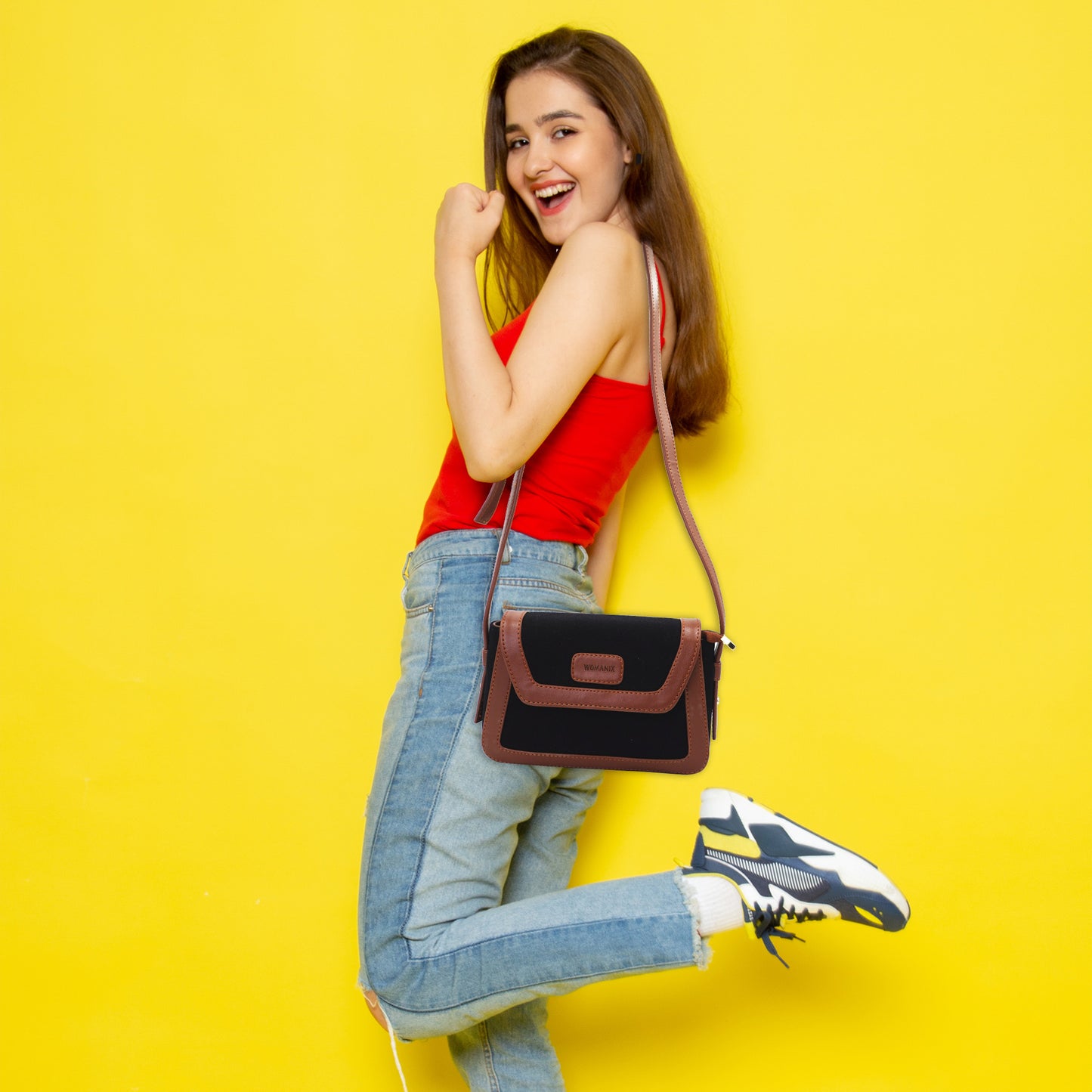 Canvas Sling Bag For Daily Use, Shoulder Sling Bag with Adjustable Strap