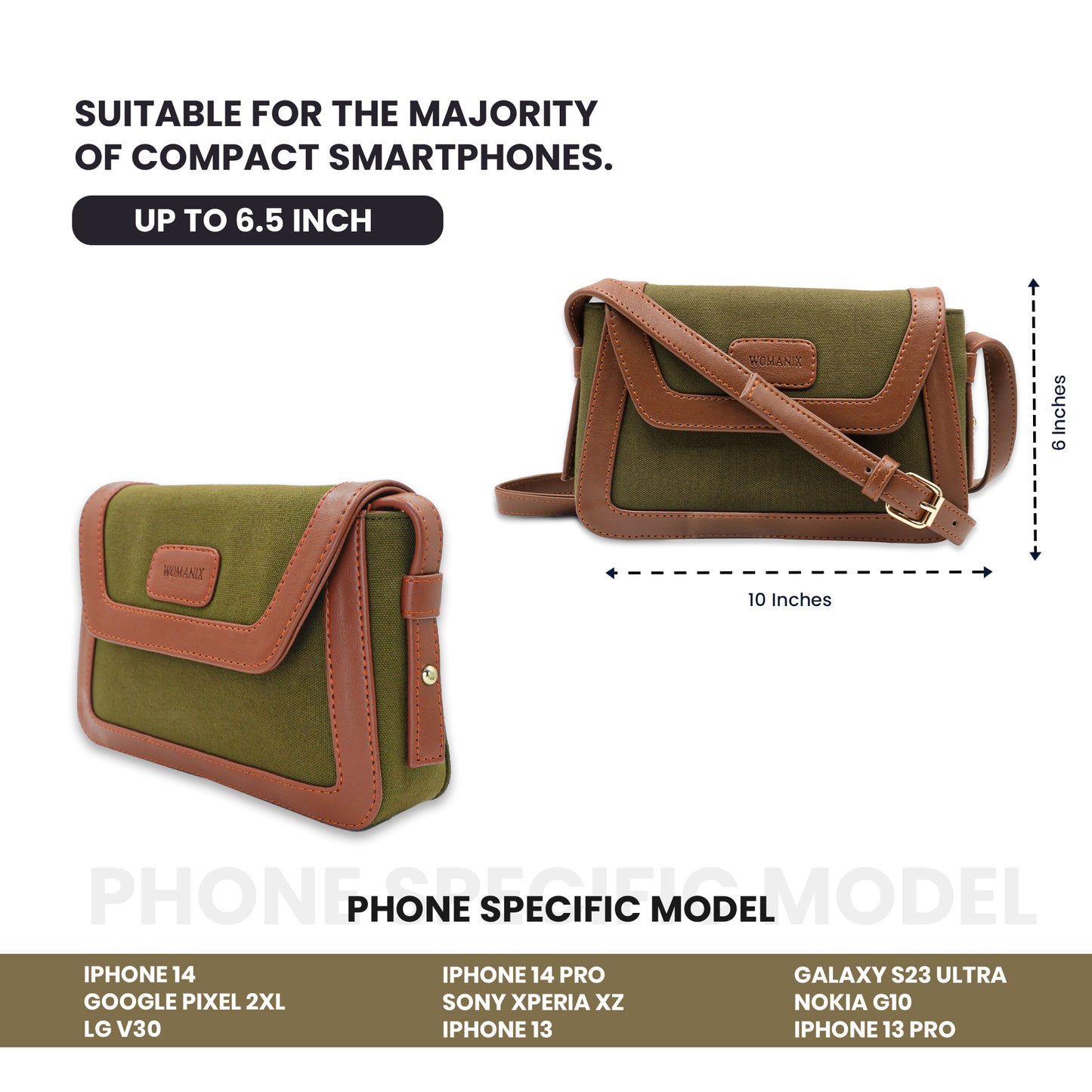 Canvas Sling Bag For Daily Use, Shoulder Sling Bag with Adjustable Strap