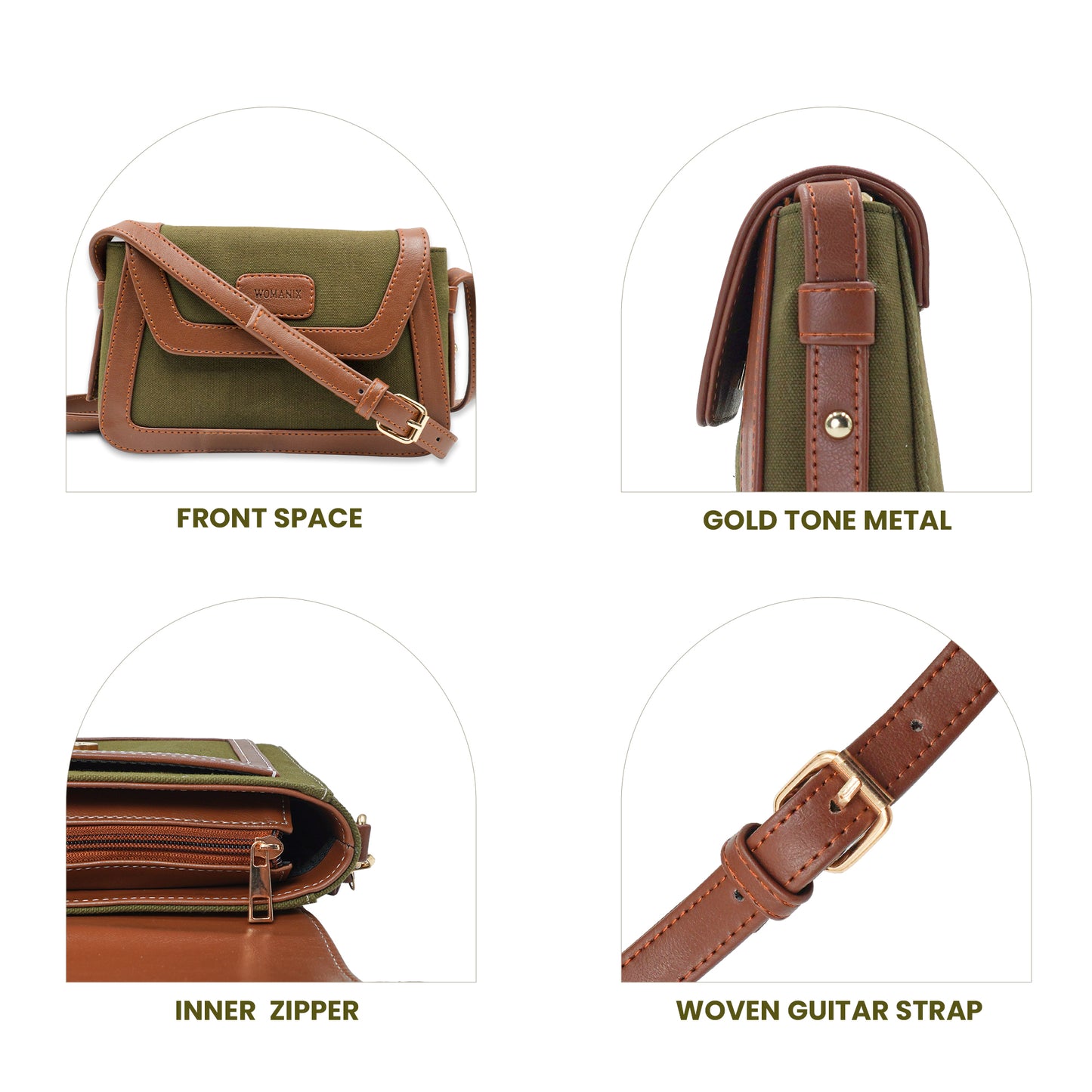 Canvas Sling Bag For Daily Use, Shoulder Sling Bag with Adjustable Strap