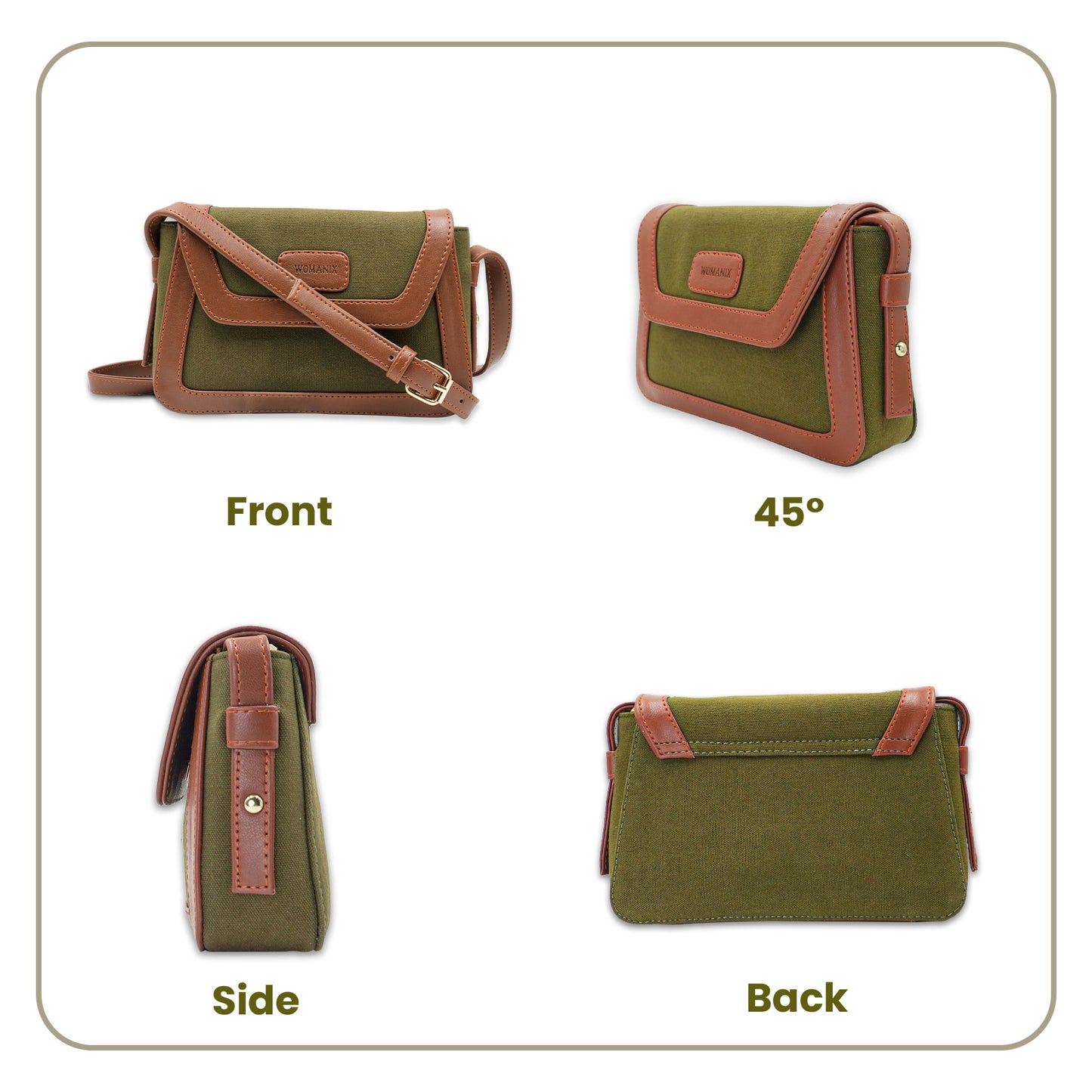 Canvas Sling Bag For Daily Use, Shoulder Sling Bag with Adjustable Strap