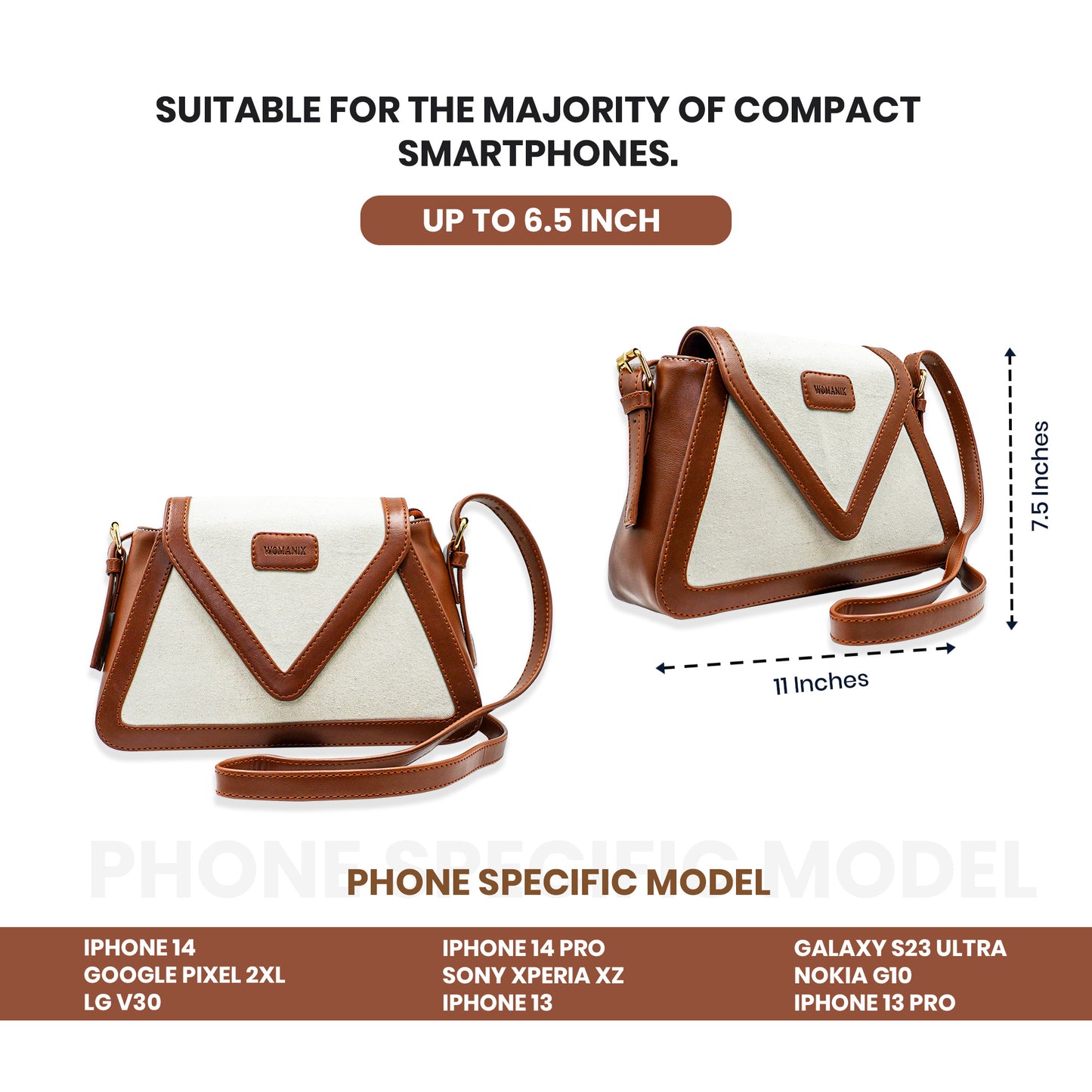 Canvas Sling Bag For Casual Use, Shoulder Sling Bag with Adjustable Strap