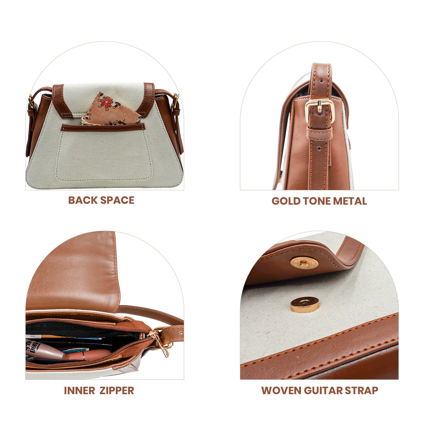 Canvas Sling Bag For Casual Use, Shoulder Sling Bag with Adjustable Strap