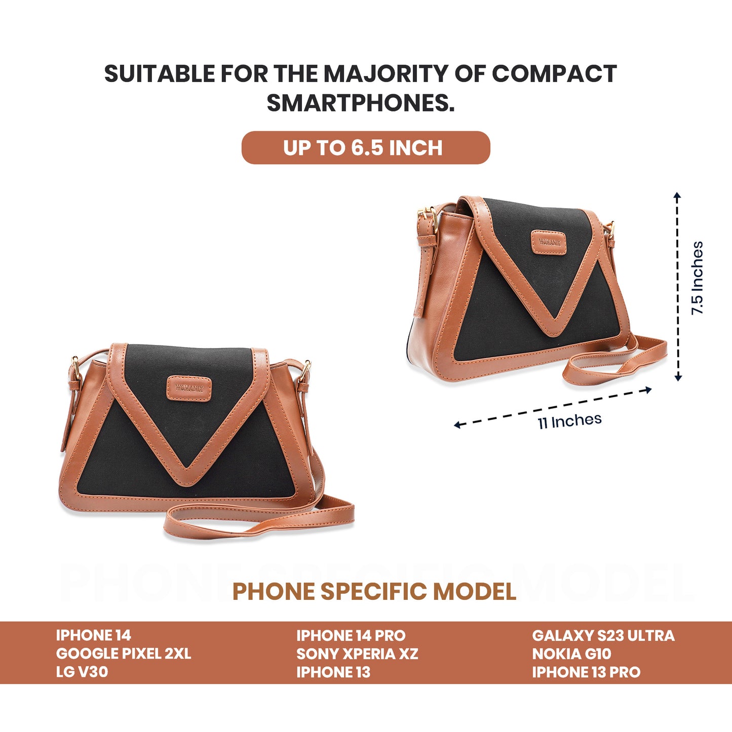 Canvas Sling Bag For Casual Use, Shoulder Sling Bag with Adjustable Strap
