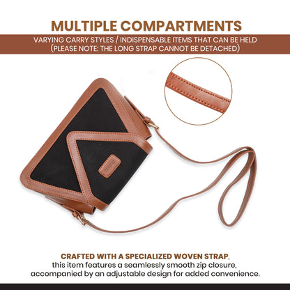 Canvas Sling Bag For Casual Use, Shoulder Sling Bag with Adjustable Strap