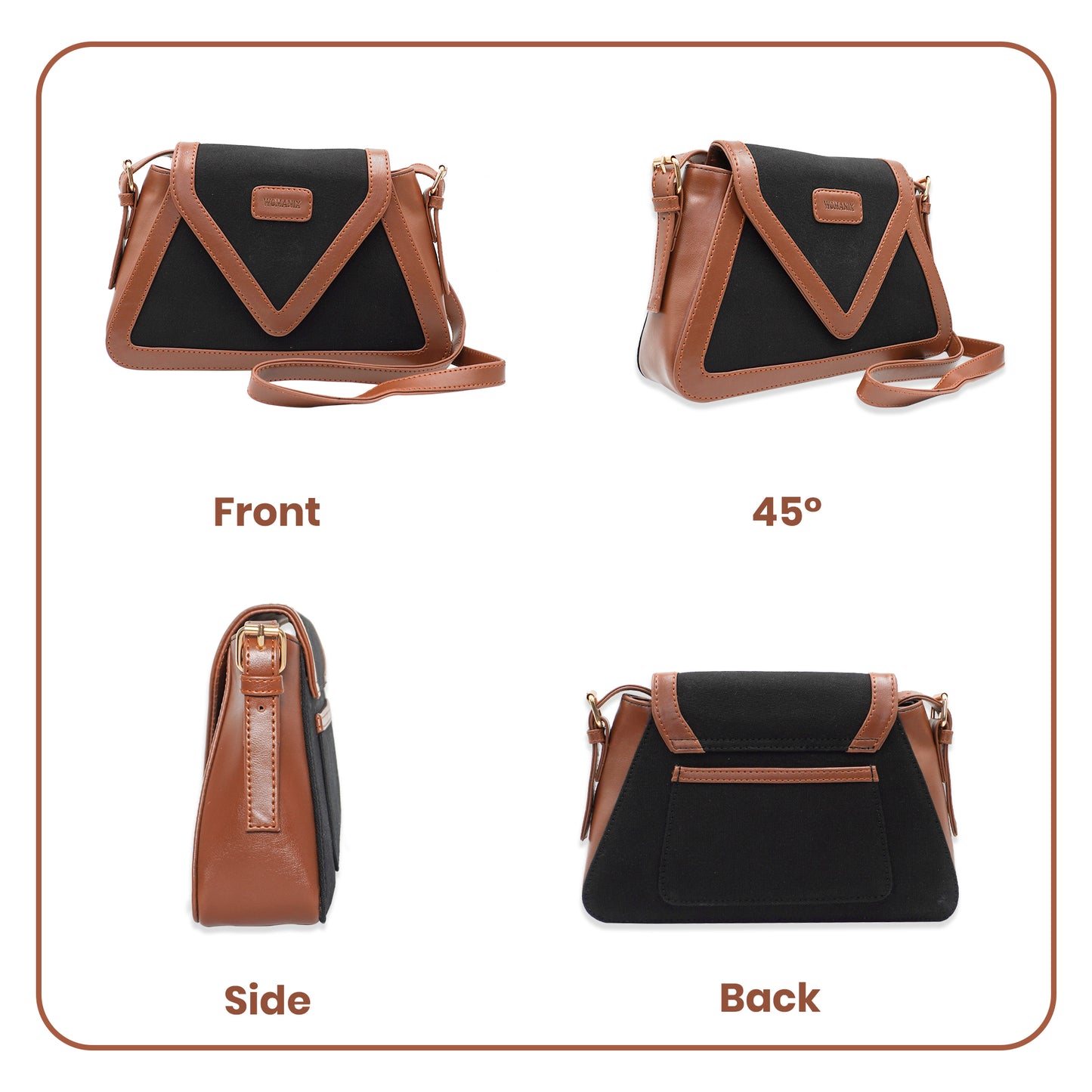 Canvas Sling Bag For Casual Use, Shoulder Sling Bag with Adjustable Strap