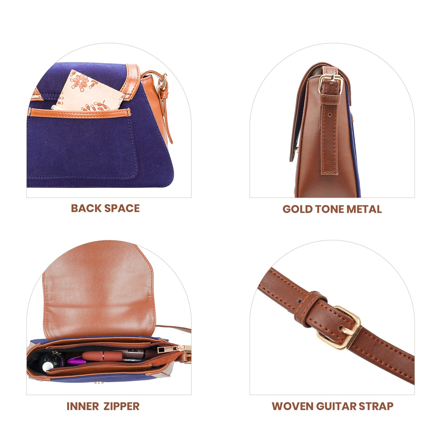 Canvas Sling Bag For Casual Use, Shoulder Sling Bag with Adjustable Strap