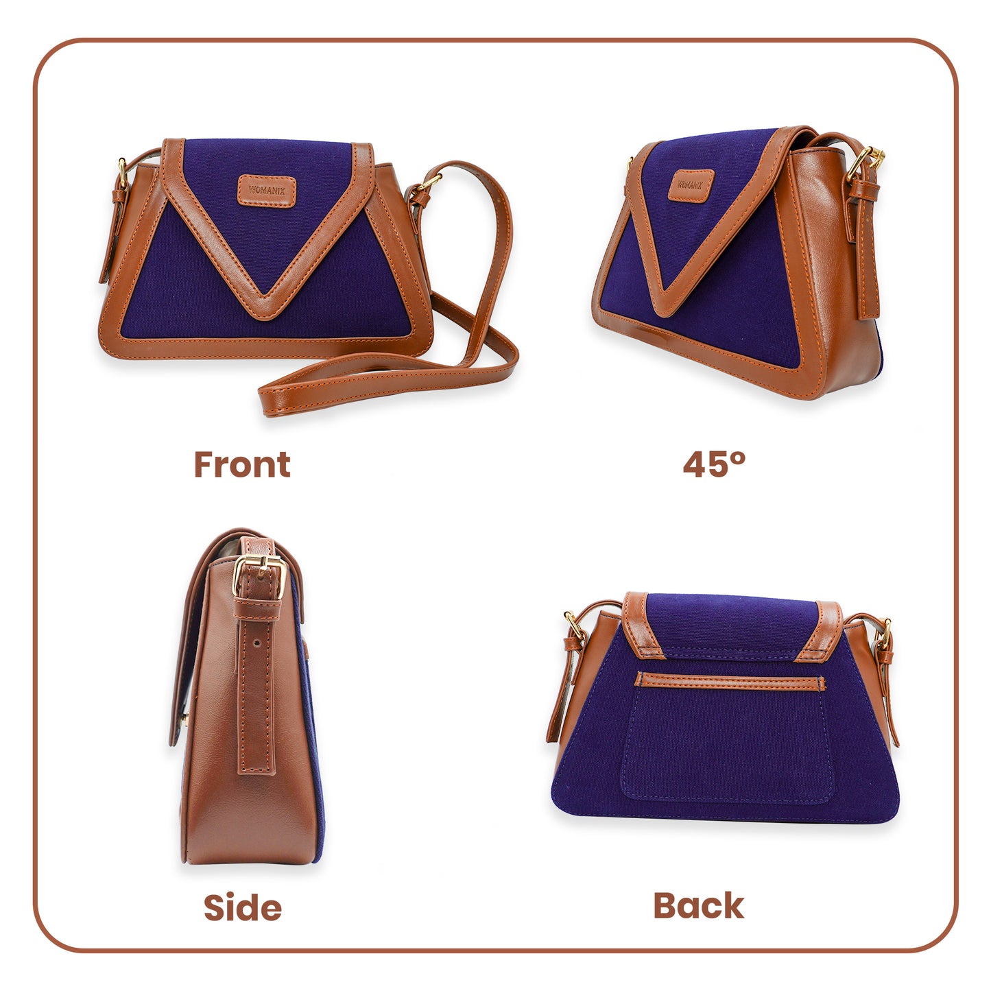 Canvas Sling Bag For Casual Use, Shoulder Sling Bag with Adjustable Strap