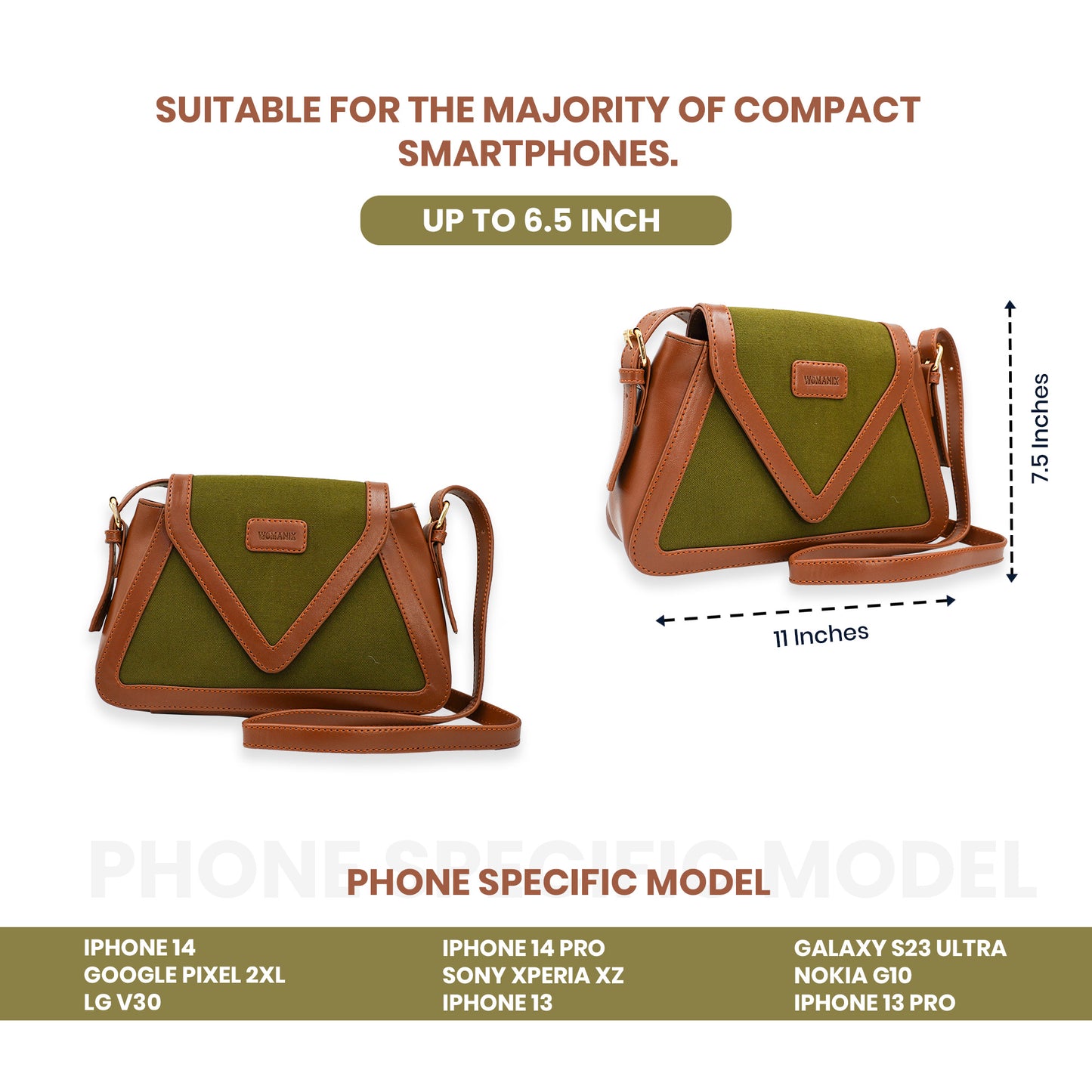 Canvas Sling Bag For Casual Use, Shoulder Sling Bag with Adjustable Strap