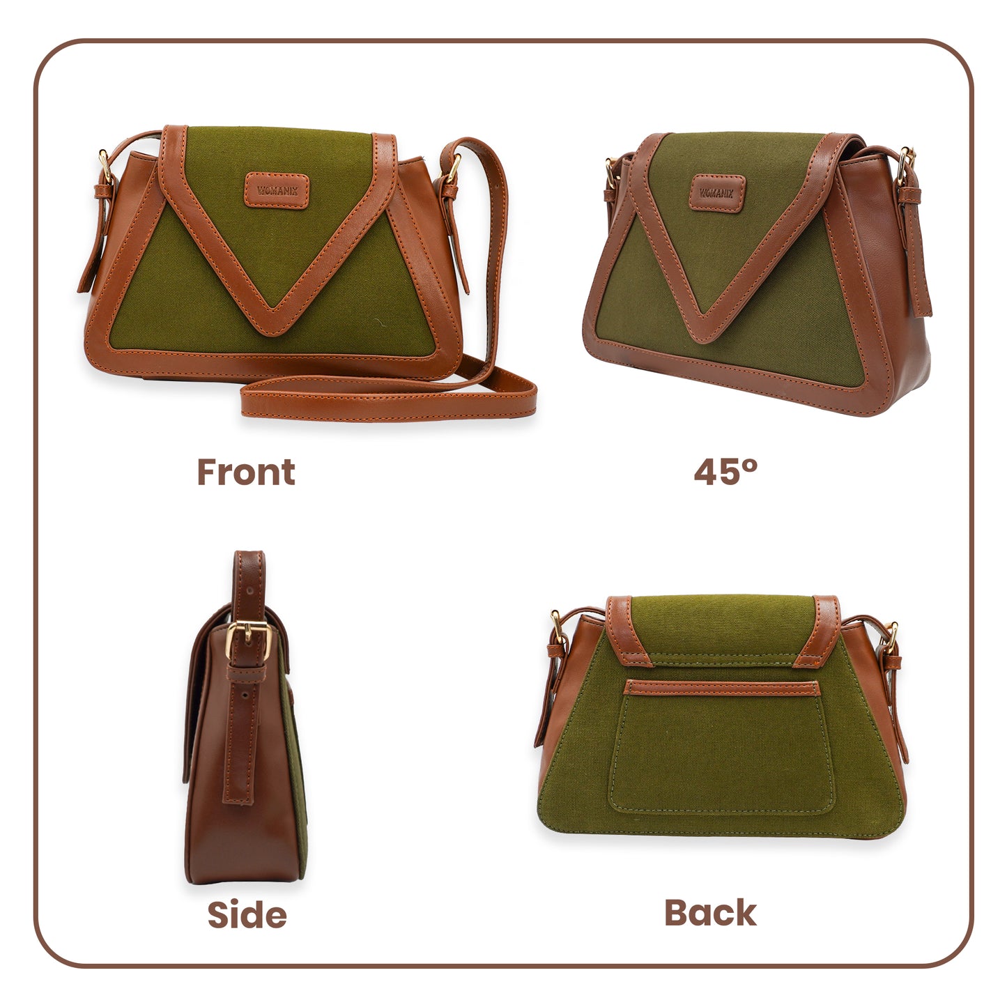 Canvas Sling Bag For Casual Use, Shoulder Sling Bag with Adjustable Strap