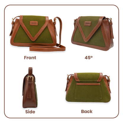 Canvas Sling Bag For Casual Use, Shoulder Sling Bag with Adjustable Strap