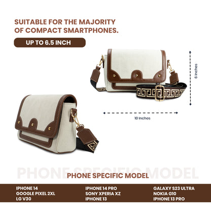 Canvas Sling Bag For Casual Use, Shoulder Sling Bag with Adjustable Strap