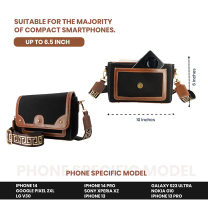 Canvas Sling Bag For Casual Use, Shoulder Sling Bag with Adjustable Strap