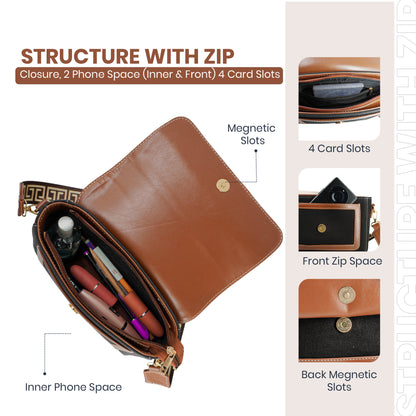 Canvas Sling Bag For Casual Use, Shoulder Sling Bag with Adjustable Strap