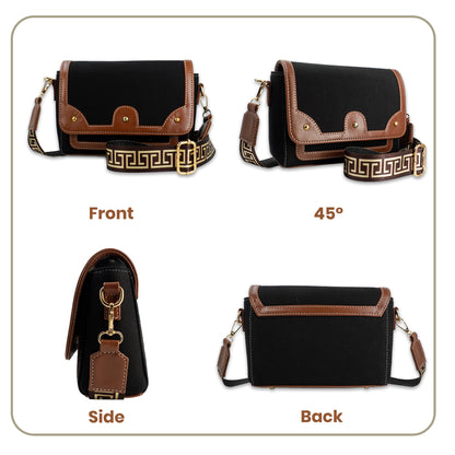 Canvas Sling Bag For Casual Use, Shoulder Sling Bag with Adjustable Strap