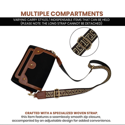 Canvas Sling Bag For Casual Use, Shoulder Sling Bag with Adjustable Strap