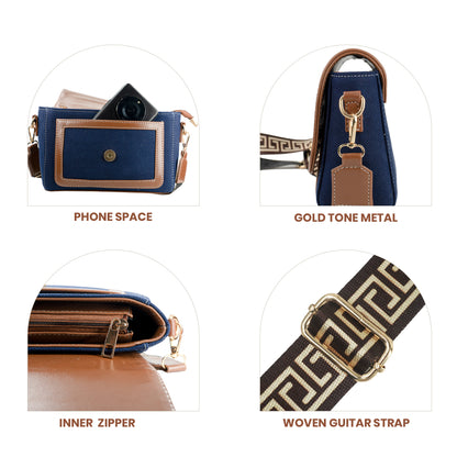 Canvas Sling Bag For Casual Use, Shoulder Sling Bag with Adjustable Strap