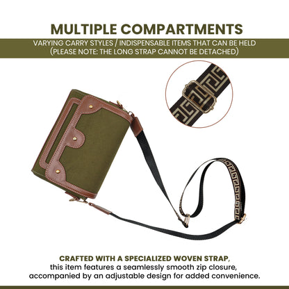 Canvas Sling Bag For Casual Use, Shoulder Sling Bag with Adjustable Strap