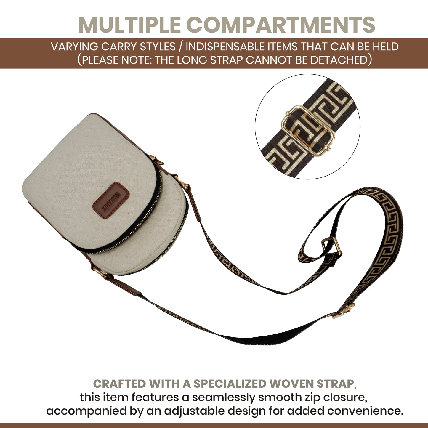 Sling Bag, Shoulder Sling Bag with Adjustable Strap